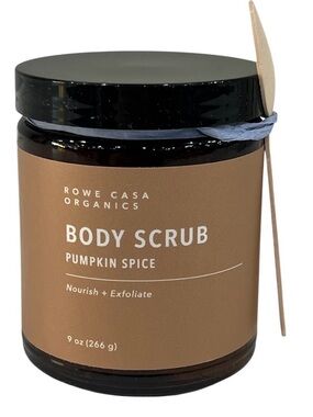 NWT ROWE CASA ORGANICS PUMPKIN SPICE BODY SCRUB 9 OZ JAR COSMETICS/SKINCARE